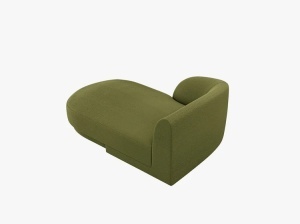 MODUL SEZLONG MILEY, PE STANGA, VERDE MASLINIU INCHIS, CU TAPITERIE DIN TEXTIL BOUCLE BALOO, MICADONI - Img 4