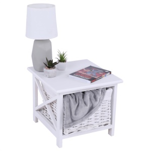 NOPTIERA ALBA DIN LEMN SI MATERIAL TEXTIL RAFAELLO STIL MODERN TK - Img 3