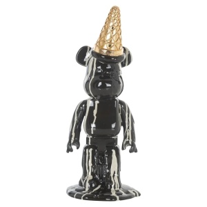 OBIECT DECORATIV, ICEBEAR 40CM, NEGRU, POLIRASINA, RICHMOND INTERIORS
