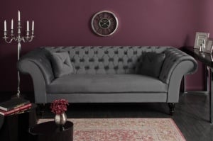 OFERTA!!! CANAPEA DEOSEBITA, 230CM, GRI ARGINTIU, TAPITATA IN CATIFEA, ARTIM GROUP SELECTION