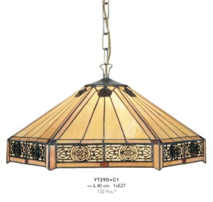 OFERTA !!!! LUSTRA DIN STICLA TIFFANY YT29D+C1 DIN METAL SI STICLA