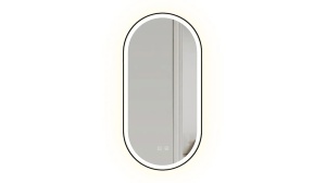 OGLINDA BAIE REA OVL, CU LED, 50x100CM, NEGRU, DIN STICLA, CALITATE SUPERIOARA