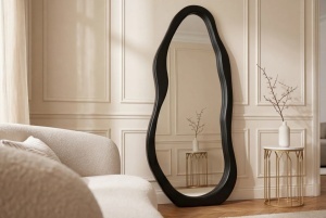 OGLINDA DE PERETE VERTICALA, ORGANIC 180CM, REALIZATA DIN MDF, CULOARE NEAGRA, ARTIM GROUP