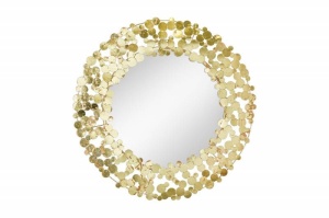 OGLINDA DECORATIVA, MONEDE 80CM, METAL AURIU, COD 42242, DESIGN MODERN - Img 5