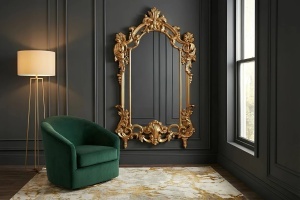 OGLINDA DEOSEBITA, OPULENT 150CM, RAMA AURIE, POLIURETAN, MDF SI OGLINDA, ARTIM GROUP SELECTION