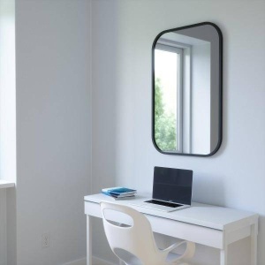 OGLINDA RECTANGULAR 24X36, NEGRU, DIN METAL SI STICLA, STIL MODERN, B2