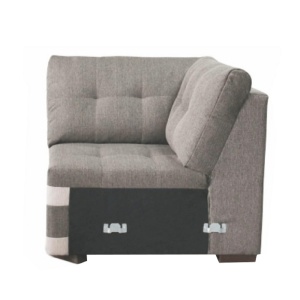 PARTEA DE COLT RUBA, GRI INCHIS SI CREM, DIN TEXTIL INARI, (IxAxh): 91x91x83 cm , STIL MODERN, TK - Img 1