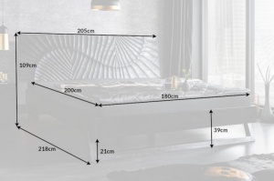 PAT 180X200CM, SCORPION, DIN LEMN MASIV MANGO NEGRU, SCULPTAT MANUAL, ARTIM GROUP SELECTION - Img 8
