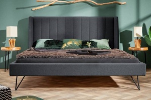 PAT( CADRU), BEAUTE 160X 200CM, COD 40763, DIN LEMN MASIV SI TEXTIL - Img 3