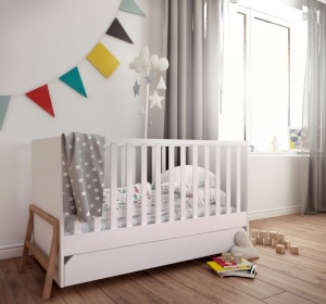 PAT PENTRU CAMERA BEBELUS LOTTA ALB DESIGN SCANDINAV BA