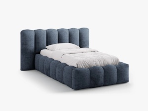 PAT SINGLE LUPINE, ALBASTRU INCHIS, CU TAPITERIE DIN TEXTIL STRUCTURAT CHENILLE PERFECT HARMONY, MICADONI