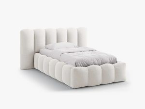 PAT SINGLE LUPINE, BEJ DESCHIS, CU TAPITERIE DIN TEXTIL STRUCTURAT MOLYBDEN, MICADONI
