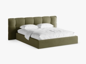 PAT TAPITAT ERIC, 160X200, VERDE DESCHIS, CU TAPITERIE DIN CATIFEA VELVET CAZINO, MICADONI