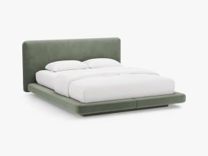 PAT TAPITAT LINEA, 140X200, VERDE, CU TAPITERIE DIN CATIFEA MAGIC VELVET, MICADONI