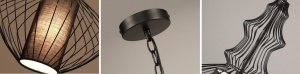 PENDUL AGRA A APP034-1CP, 20x90 cm, NEGRU, DIN OTEL SI METAL DE INALTA CALITATE, STIL MODERN, TU - Img 3