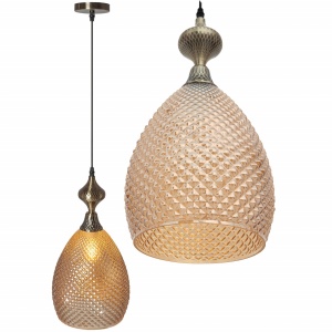 PENDUL AMBER APP432-1CP, 23.5X27.5 cm, CHIHILIMBAR, DIN STICLA SI METAL, STIL MODERN, TU