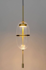 PENDUL CHAPLIN 200, ALAMA/TRANSPARENT, DIN METAL SI STICLA, STIL MODERN