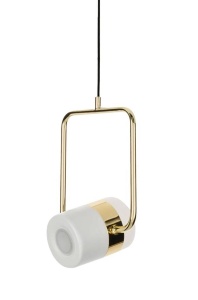 PENDUL CU LED-URI BLINK 1, AURIU/ALB MAT, DIN ALUMINIU SI PLASTIC OPAL, STIL MODERN, B2