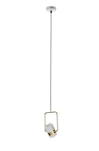 PENDUL CU LED-URI BLINK 1, AURIU/ALB MAT, DIN ALUMINIU SI PLASTIC OPAL, STIL MODERN, B2 - Img 3