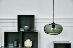 PENDUL KOBE, VERDE FUMURIU, DIN METAL SI STICLA, STIL MODERN, B2