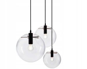 PENDUL LASSI BLACK APP307-1CP, 25x25/90 cm, NEGRU, DIN OTEL SI STICLA DE INALTA CALITATE, STIL MODERN, TU