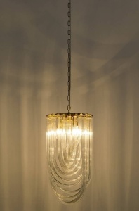 PENDUL MURANO S, AURIU, DIN METAL SI STICLA, STIL MODERN - Img 6