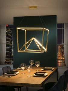 PENDUL OBLIC 753251 LED CU DESIGN MODERN DIN METAL AURIU SI LED SCHULLER