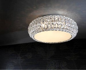PLAFONIERA DIAMOND, 40 CM, CROM/TRANSPARENT, DIN METAL SI STICLA, STIL MODERN