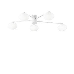 PLAFONIERA HERMES PL5 D90, ALB, DIN METAL, STIL MODERN