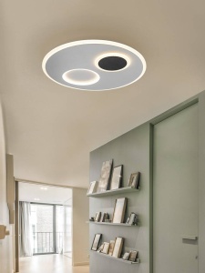 PLAFONIERA MOON 298513, DIN ALUMINIU SI OPAL ACRILIC, STIL MODERN, SCHULLER