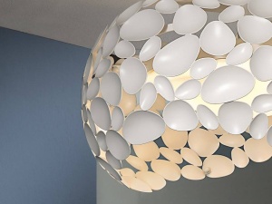 PLAFONIERA NARISA, 47 CM, ALB MAT/OPAL, DIN METAL SI ACRIL, STIL MODERN - Img 3