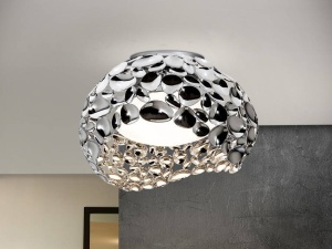 PLAFONIERA NARISA, 47 CM, CROM/OPAL, DIN METAL SI ACRIL, STIL MODERN