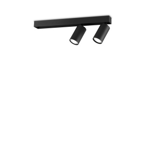 PLAFONIERA PROFILO PL2, NEGRU, DIN METAL, STIL MODERN