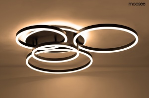 PLAFONIERA RINGS 5, NEGRU, REALIZATA DIN OTEL INOXIDABIL, STIL MODERN - Img 3