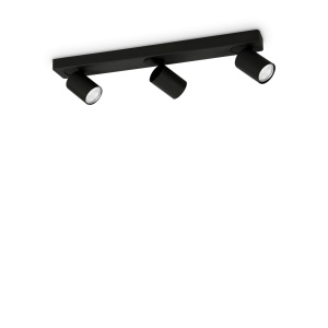 PLAFONIERA RUDY PL3 ROUND, NEGRU, DIN ALUMINIU, STIL MODERN