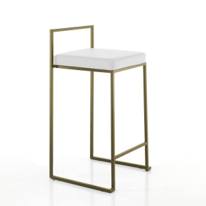 SCAUN BAR, DODO, 77CM, AURIU, CADRUL DIN METAL SI PIELE ECO, STIL MODERN