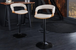 SCAUN BAR, MANHATTAN, METAL, LEMN SI PIELE ECO, STEJAR