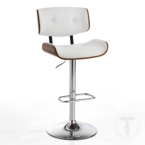 SCAUN BAR, UPPSALA 85CM, CADRUL DIN METAL, LEMN SI PIELE ECO, STIL MODERN, COD 4373