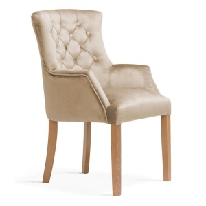 SCAUN CONFORTABIL ALBERT, BEJ/FAG, STIL CHESTERFIELD