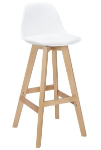 SCAUN DE BAR ALB HOKER DENWER STIL MODERN B2