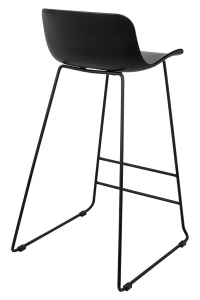 SCAUN DE BAR COMA 76, NEGRU, CONFECTIONAT DIN POLIPROPILENA SI METAL, STIL MODERN - Img 3