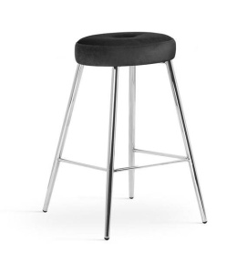 SCAUN DE BAR CONSU 60, NEGRU/CROM, STIL MODERN
