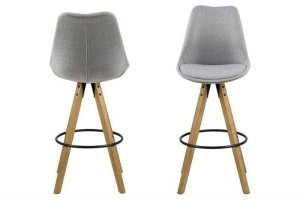 SCAUN DE BAR DIMA GRI/NATURAL, CU TAPITERIE DIN TEXTIL, B2 - Img 2