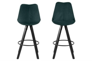 SCAUN DE BAR DIMA VERDE/NEGRU, CU TAPITERIE DIN CATIFEA, B2 - Img 2