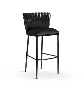 SCAUN DE BAR HORDIA 60, NEGRU/NEGRU, STIL MODERN