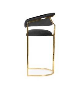 SCAUN DE BAR MARCILLE 2 60, NEGRU/AURIU, STIL MODERN - Img 3