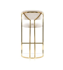 SCAUN DE BAR MARCILLE 2 70, BEJ/AURIU, STIL MODERN - Img 4