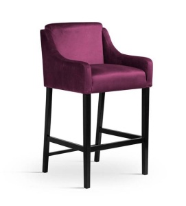 SCAUN DE BAR MILO 60, BORDO/NEGRU, CONFECTIONAT DIN LEMN DE FAG SI CATIFEA