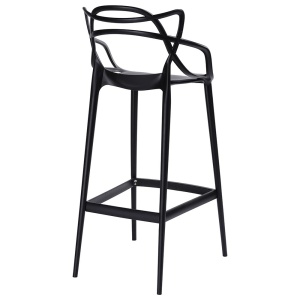SCAUN DE BAR, NEGRU HILO PREMIUM, CONFECTIONAT DIN POLIPROPILENA, STIL MODERN - Img 2