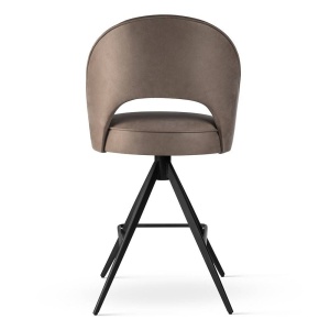 SCAUN DE BAR PIVOTANT PONTE SUPREME TWIST, 70 CM, BEJ INCHIS/NEGRU, TAPITERIE DIN CATIFEA SI PICIOARE DIN METAL,STIL MODERN,ATR - Img 3
